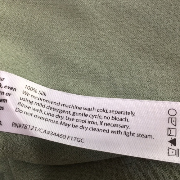 Green V-Neck Women's Blouse - Picture 7 of 8